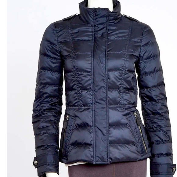 Burberry Brit Down Dark Navy Blue Quilted Dalesbury Puffer Jacket Small Petite - Picture 2 of 14